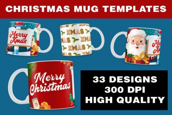 33 Christmas Mug Sublimation Templates for Festive Projects
