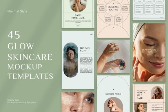 45 Glow Skincare Mockup Templates for a Minimalist Social Feed