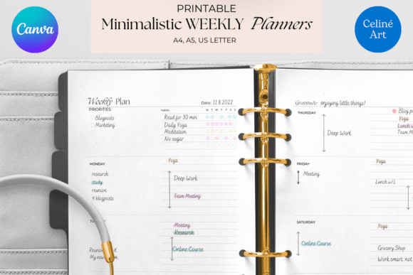 Editable Canva Weekly Planner Templates for Productivity