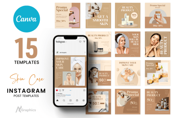 Elevate Your Skincare Brand with 15 Instagram Templates