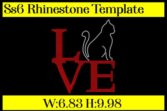 Love Cat Rhinestone Templates: A Rare Design for Creative Projects