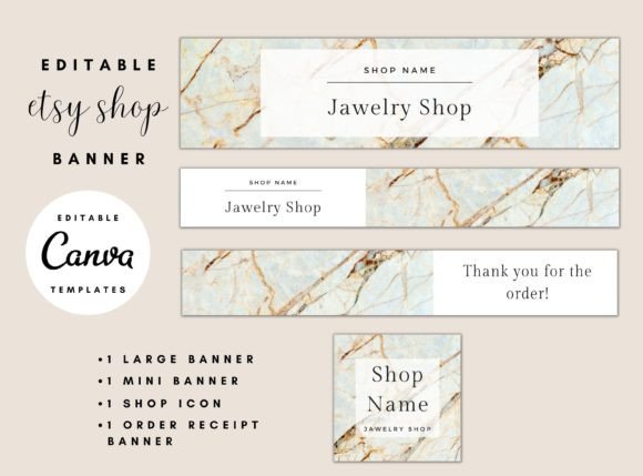 Marble Etsy Shop Banner Templates: Professional Branding Made Simple