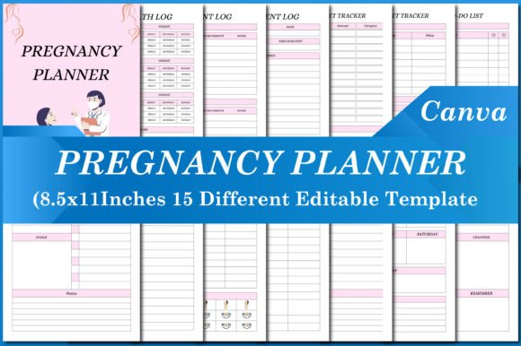 Pregnancy Planner Canva Templates for Expectant Parents