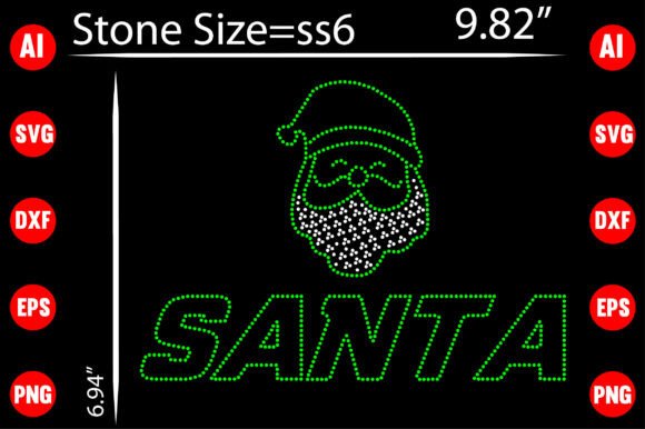 Santa Rhinestone Templates Design: Festive Bling for Your Projects