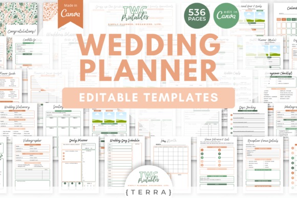 Wedding Planner Canva Templates | TERRA: Your Digital Binder