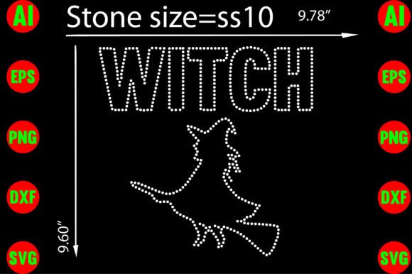 Witch Rhinestone Templates Design: A Sparkle for Your Brand
